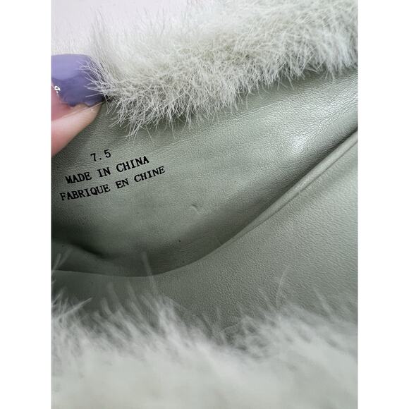 NWOB Jeffrey Campbell Faux Fur Slip On Mules Green Mint Women’s Size 7.5 - Picture 5 of 11